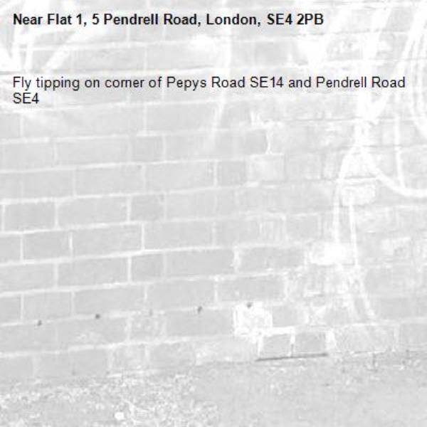 Fly tipping on corner of Pepys Road SE14 and Pendrell Road SE4-Flat 1, 5 Pendrell Road, London, SE4 2PB