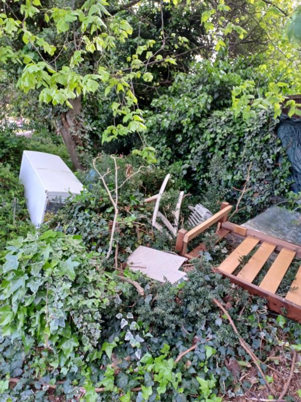 Can the council arrange to have this flytip removed from the entrance of Swan Approach Beckton. Thanks -2 Swan Approach, Beckton, London, E6 5TH