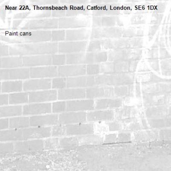 Paint cans-22A, Thornsbeach Road, Catford, London, SE6 1DX