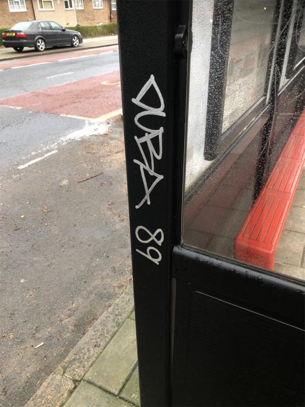Remove graffiti from bus shelter-568 Downham Way, Bromley, BR1 5HW
