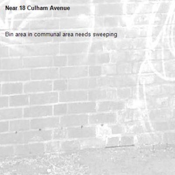 Bin area in communal area needs sweeping-18 Culham Avenue